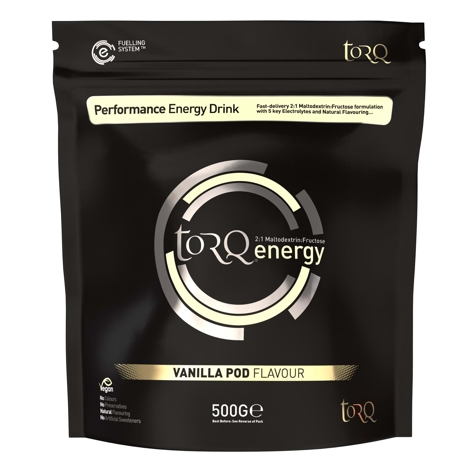 TORQ Natural Energy Drink (1 x 500g) Vanilla Pod — sports nutrition