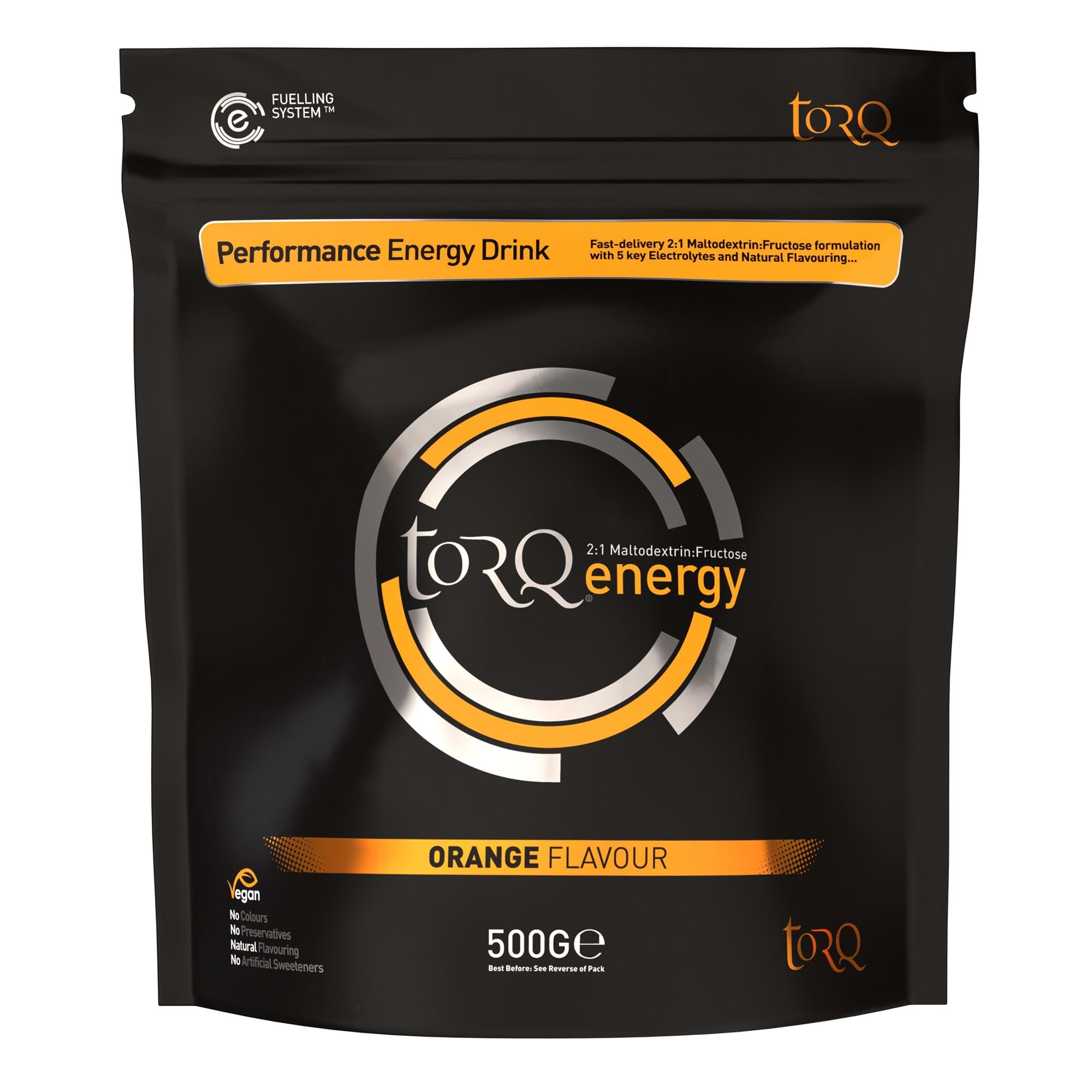 TORQ Natural Energy Drink (1 x 500g) Orange — sports nutrition
